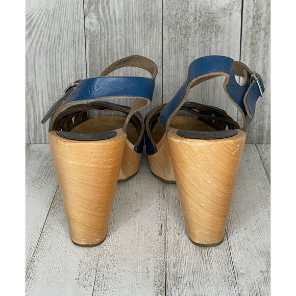 Hasbeen of Sweden Blue Woven Leather Sandals Size 41 WORN ONCE - Picture 6 of 10